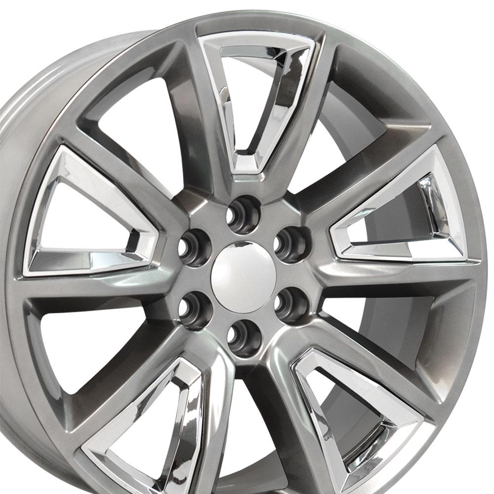 OE Wheels CV73B 22x9 Gloss Hyper Black with Chrome Insert replica wheel