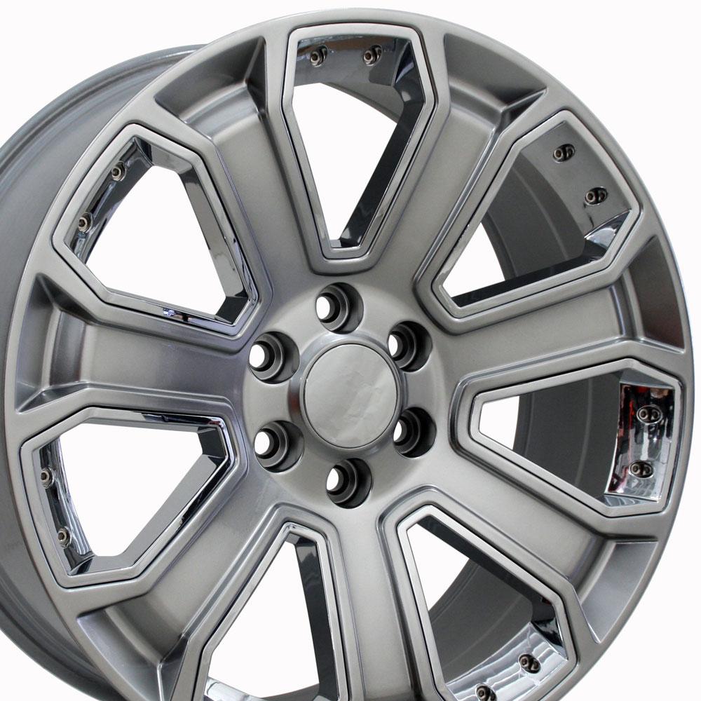 OE Wheels CV93 20x8.5 Gloss Hyper Black with Chrome Insert replica wheel