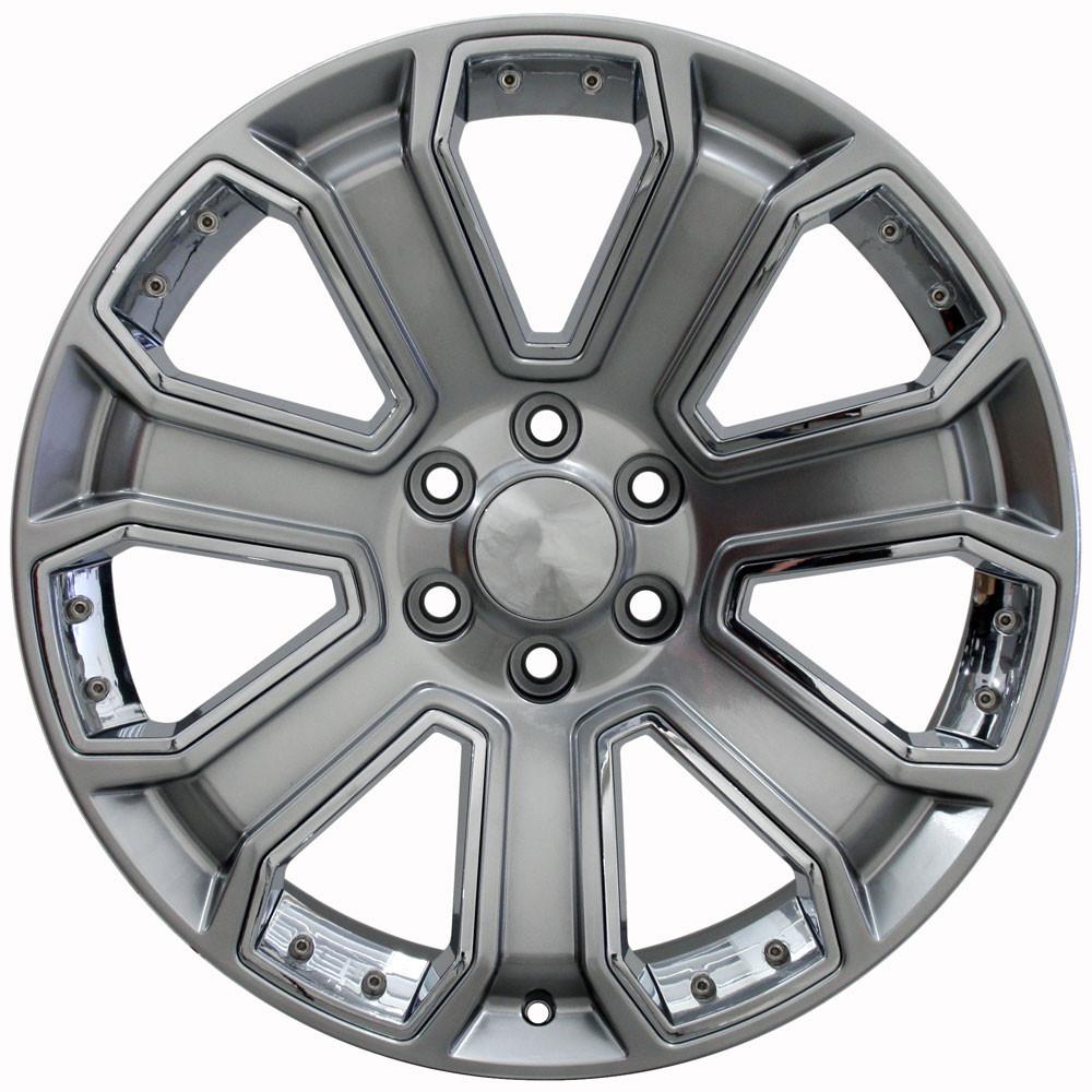 OE Wheels CV93B 22x9 Gloss Hyper Black with Chrome Insert replica wheel