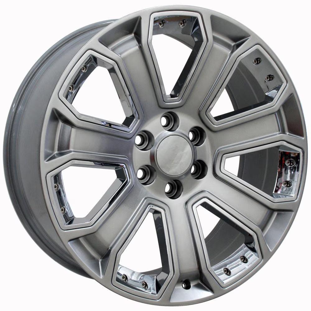 OE Wheels CV93B 22x9 Gloss Hyper Black with Chrome Insert replica wheel