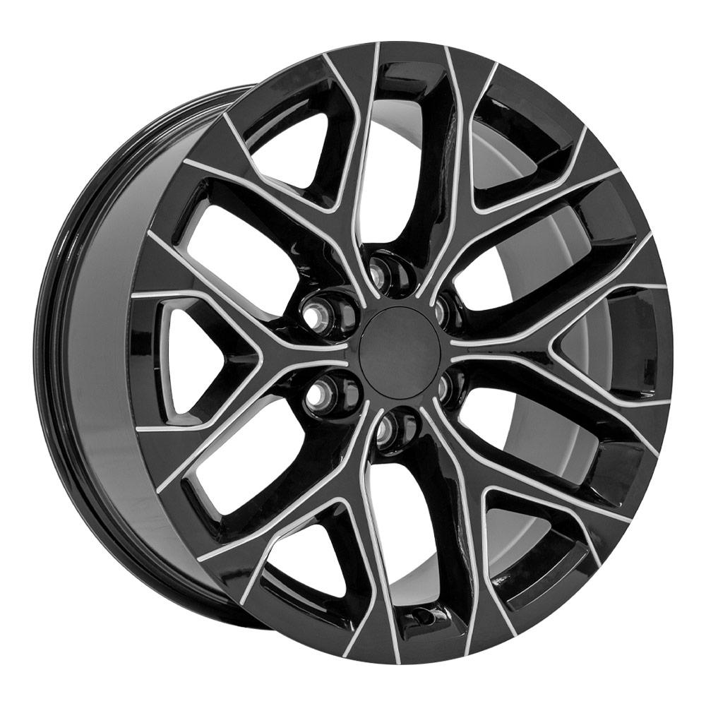 OE Wheels CV98B 20x9 Gloss Black with Milled Edge replica wheel