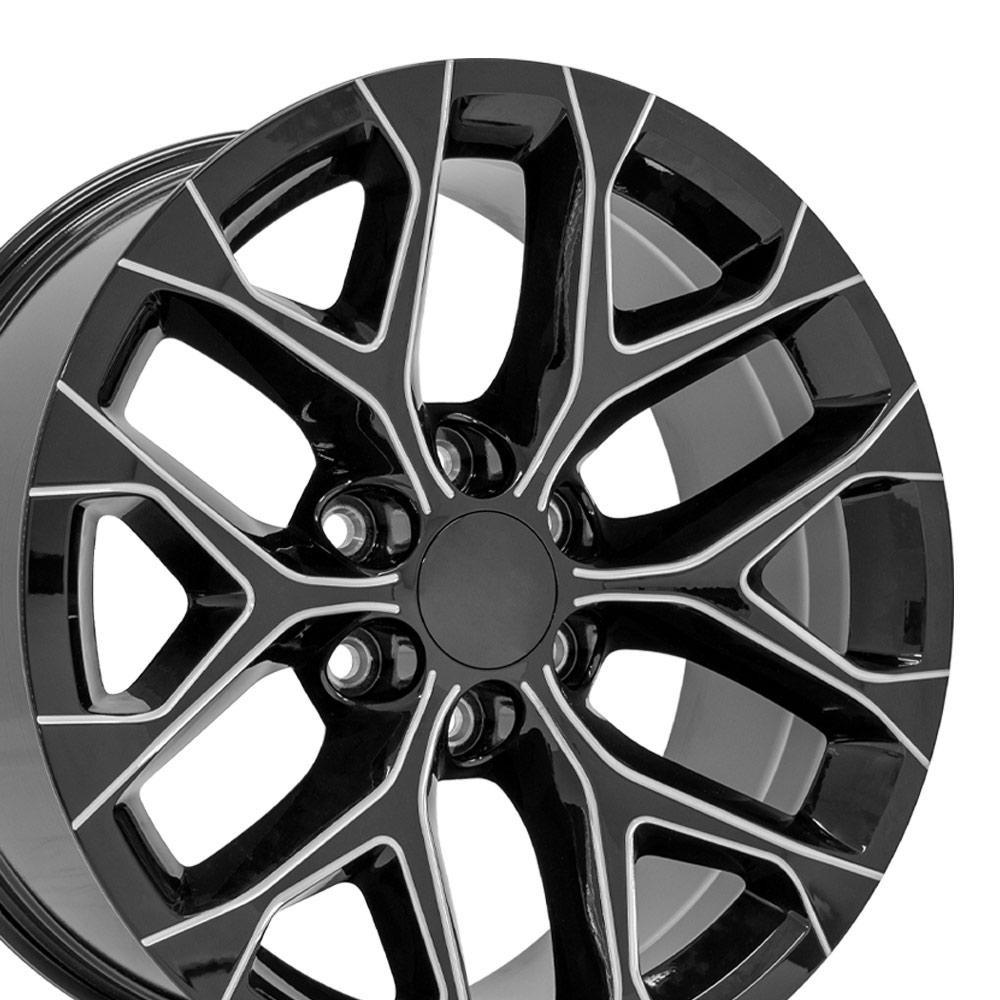 OE Wheels CV98B 20x9 Gloss Black with Milled Edge replica wheel