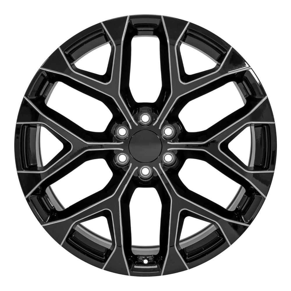 OE Wheels CV98B 24x10 Gloss Black with Milled Edge replica wheel