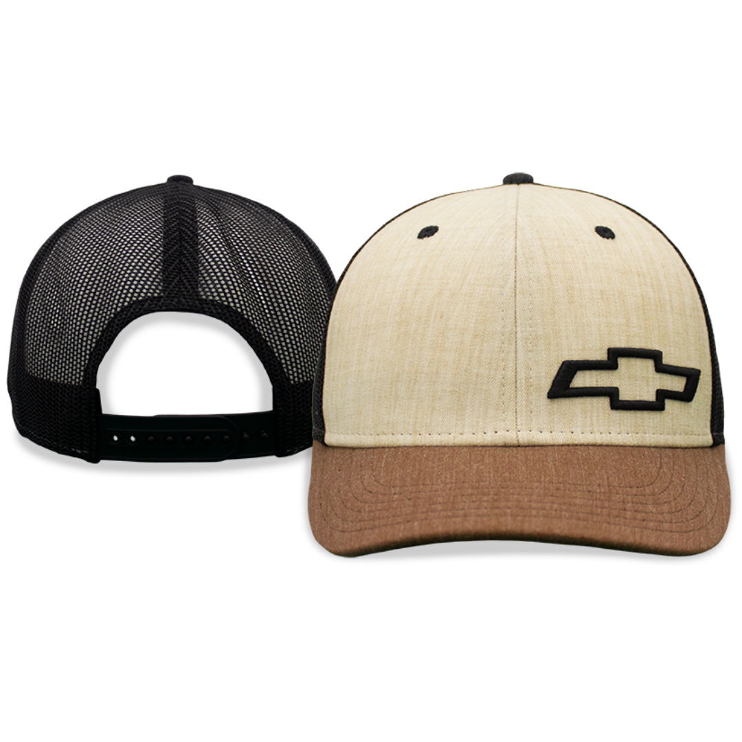 chevrolet-bowtie-melange-twill-black-mesh-hat-cap
