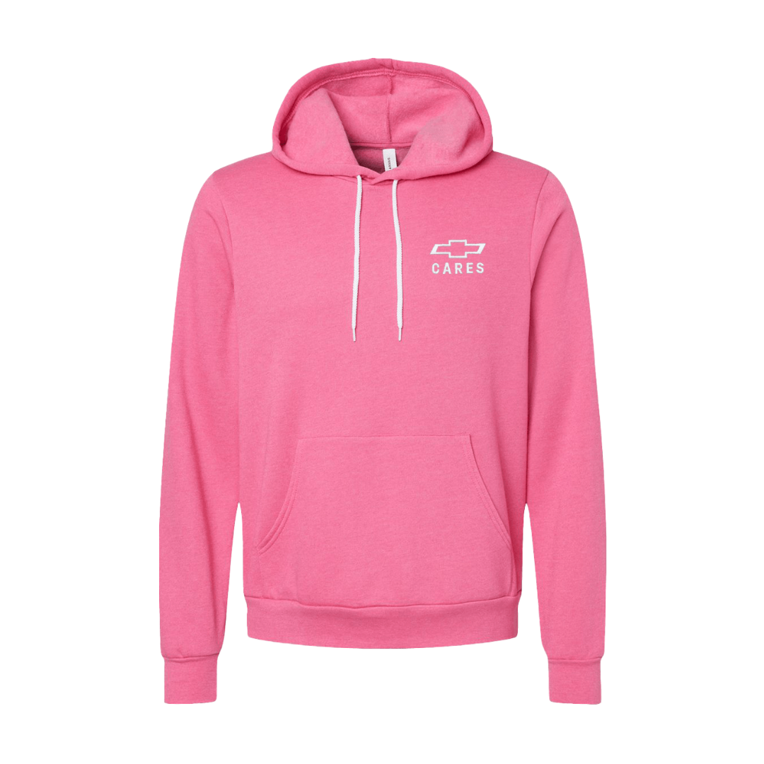 Chevy Cares pink Bella Canvas sponge fleece hoodie