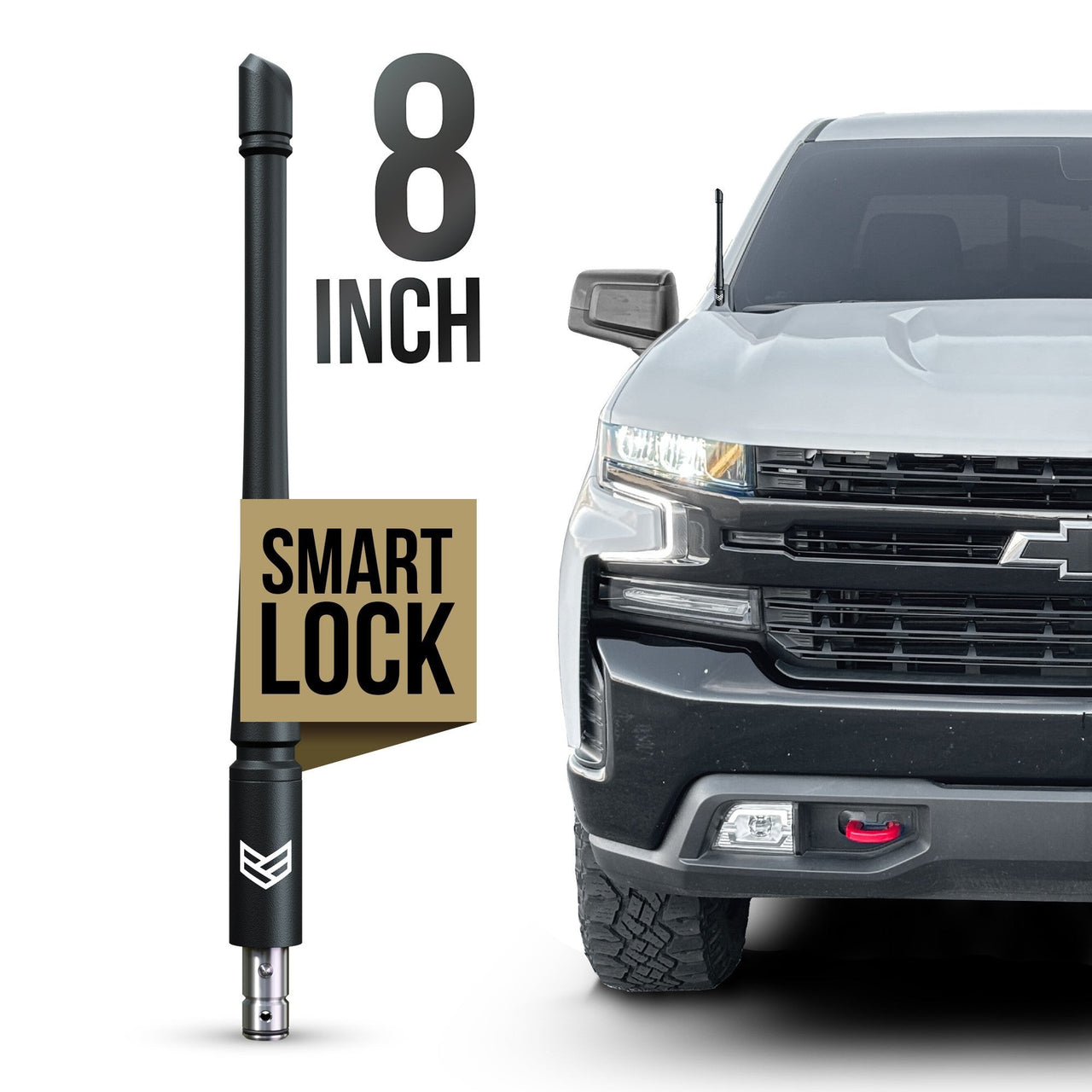 CHEVY & GMC SMARTLOCK™ SHORT FLEXIBLE ANTENNA 8 INCH (NEW!)