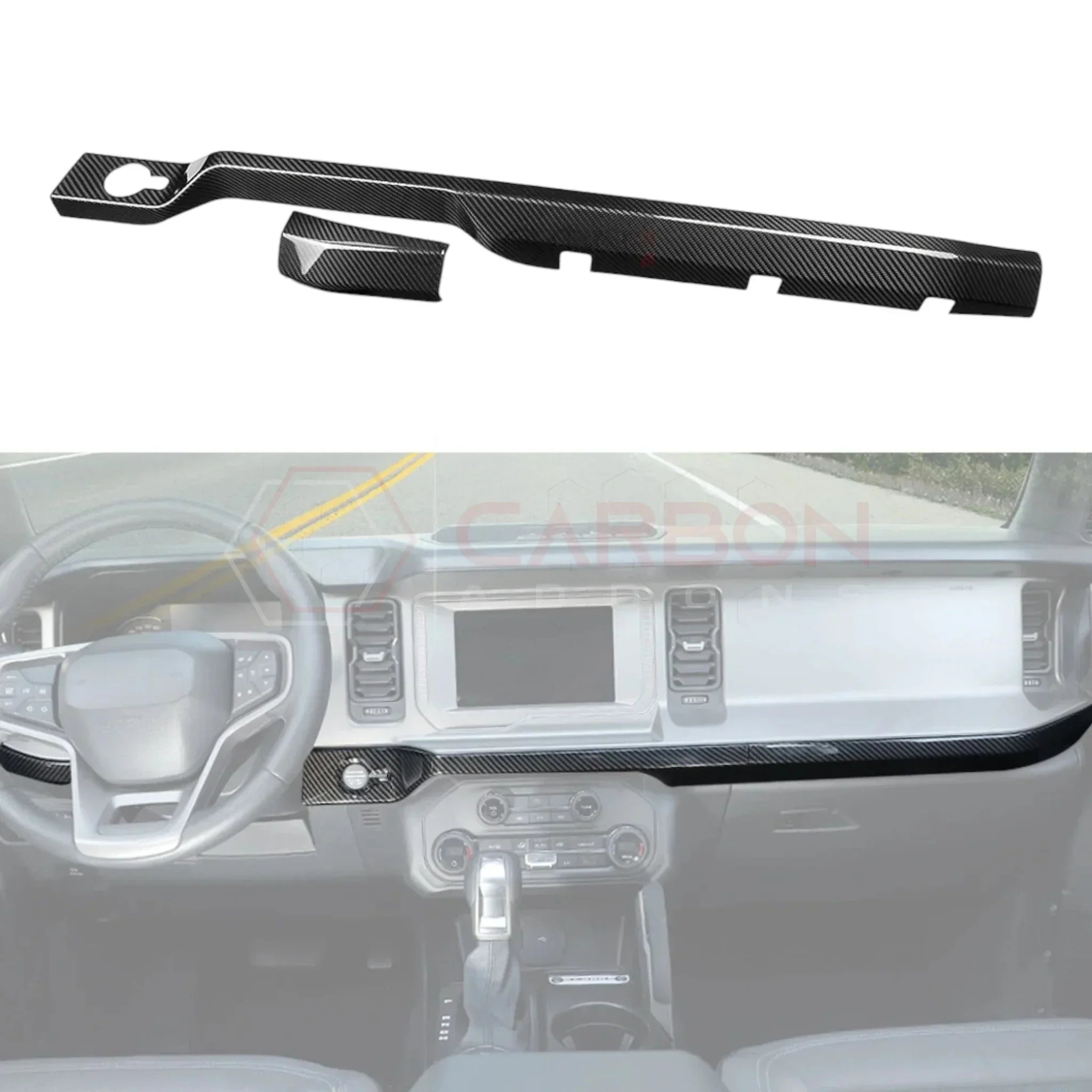 Real Carbon Fiber Lower Dashboard Trim Cover For 2021+ Bronco