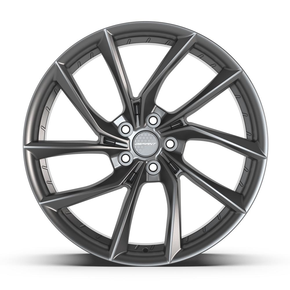 Set of 4 Defiant DF06 20x10 Dark Satin Charcoal wheel, 5x114.3, +35mm offset