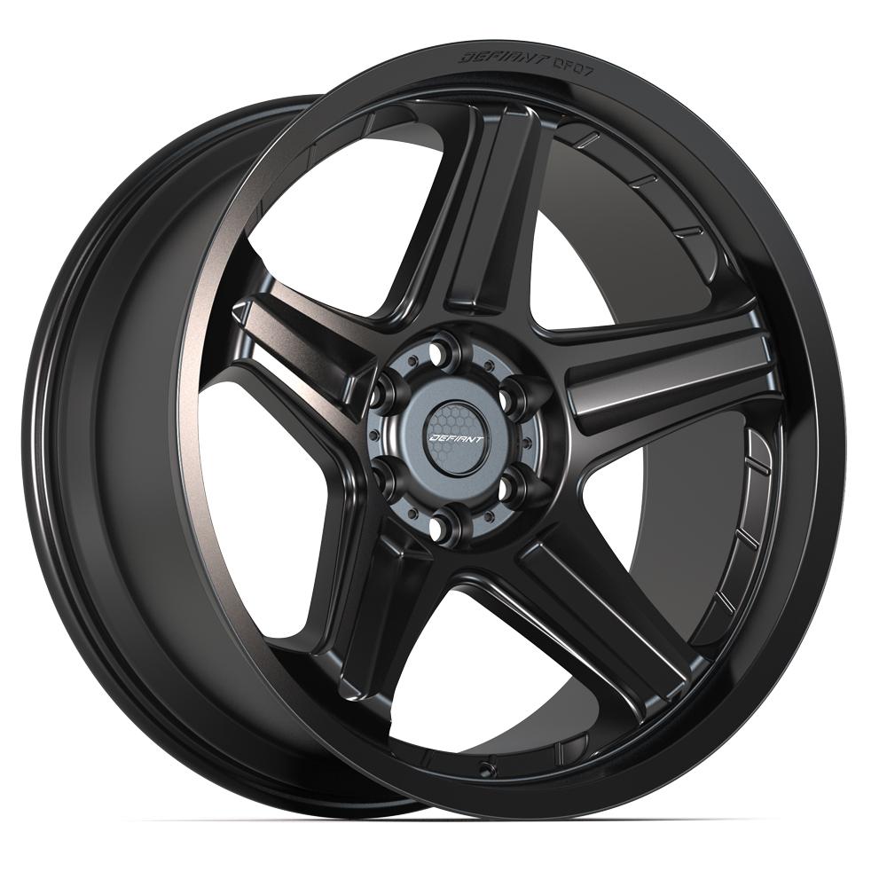 Set of 4 Defiant DF07 22x10 Satin Black wheel, 6x139.7, -12mm offset