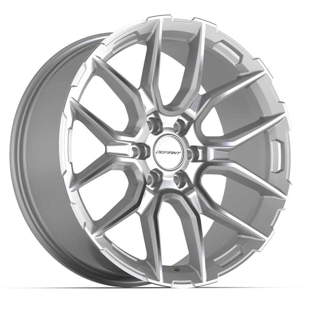 Set of 4 Defiant DF18B 22x9 Gloss Silver Machined wheel, 6x139.7, +18mm offset