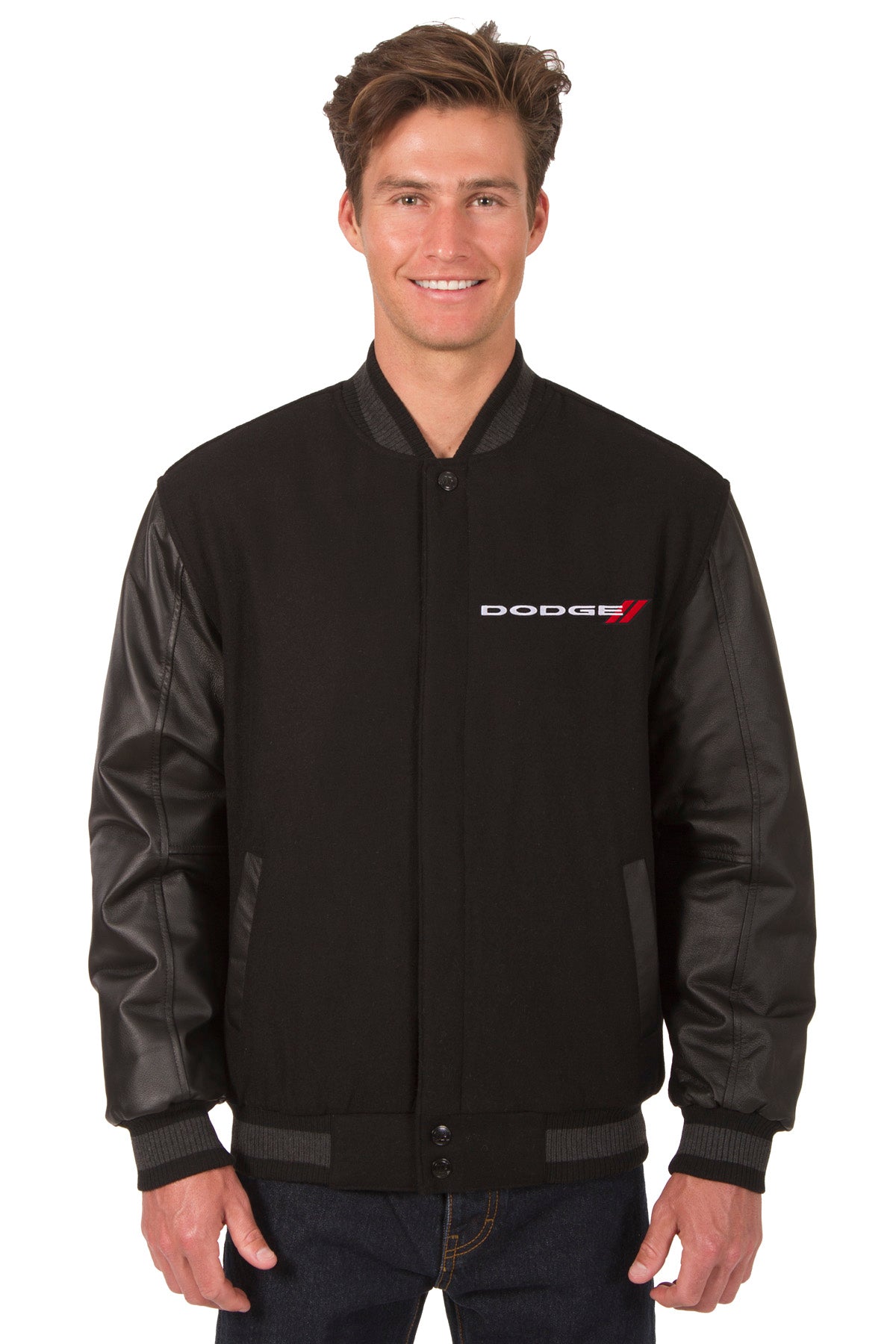 Dodge Reversible Wool and Leather Jacket