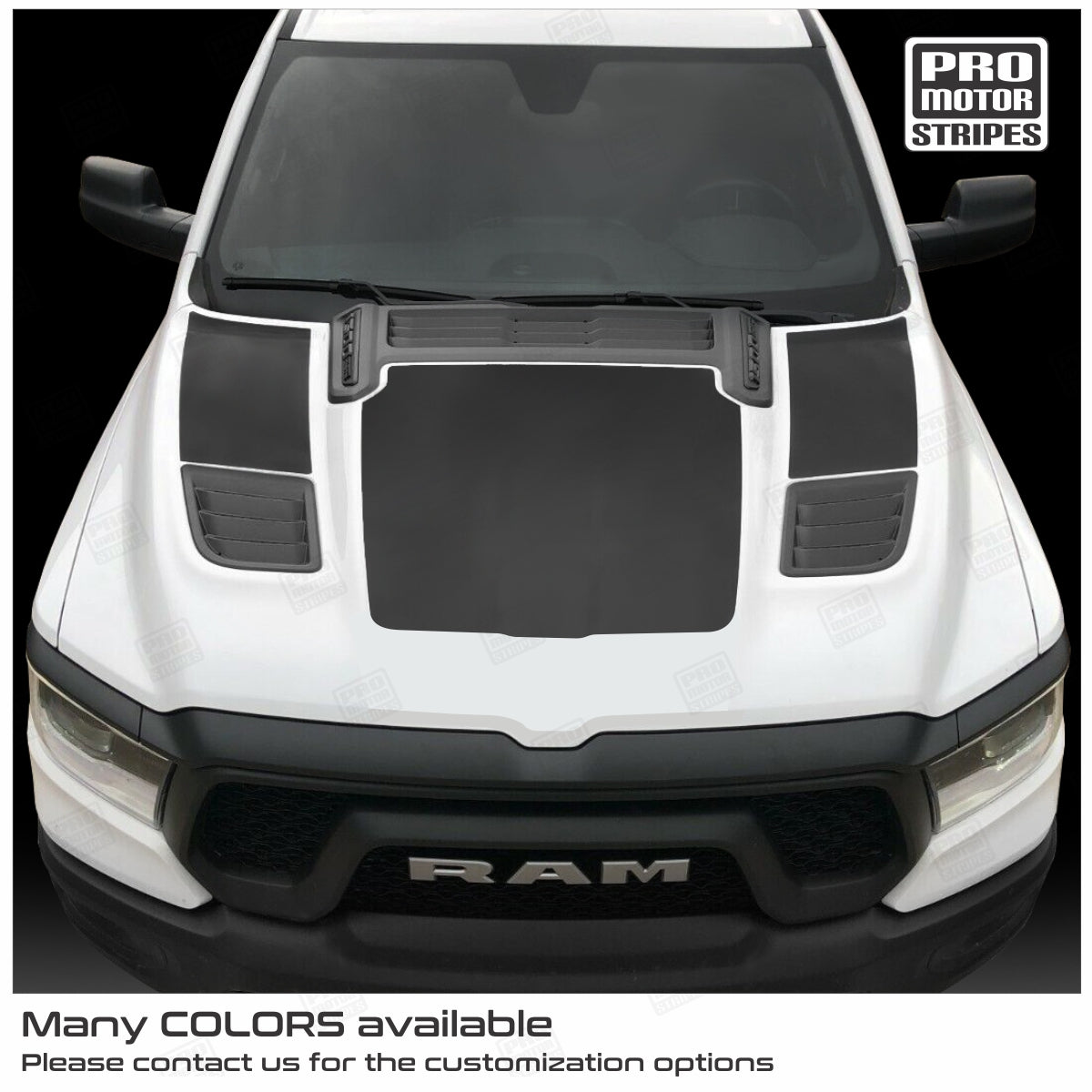 Dodge RAM 1500 Rebel 2019-2024 Hood Accent 3pcs Set Decals