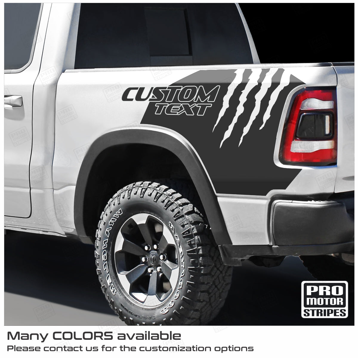 Dodge RAM 1500 Rebel 2019-2024 Rear Quarter Bed Claw Rips Decals