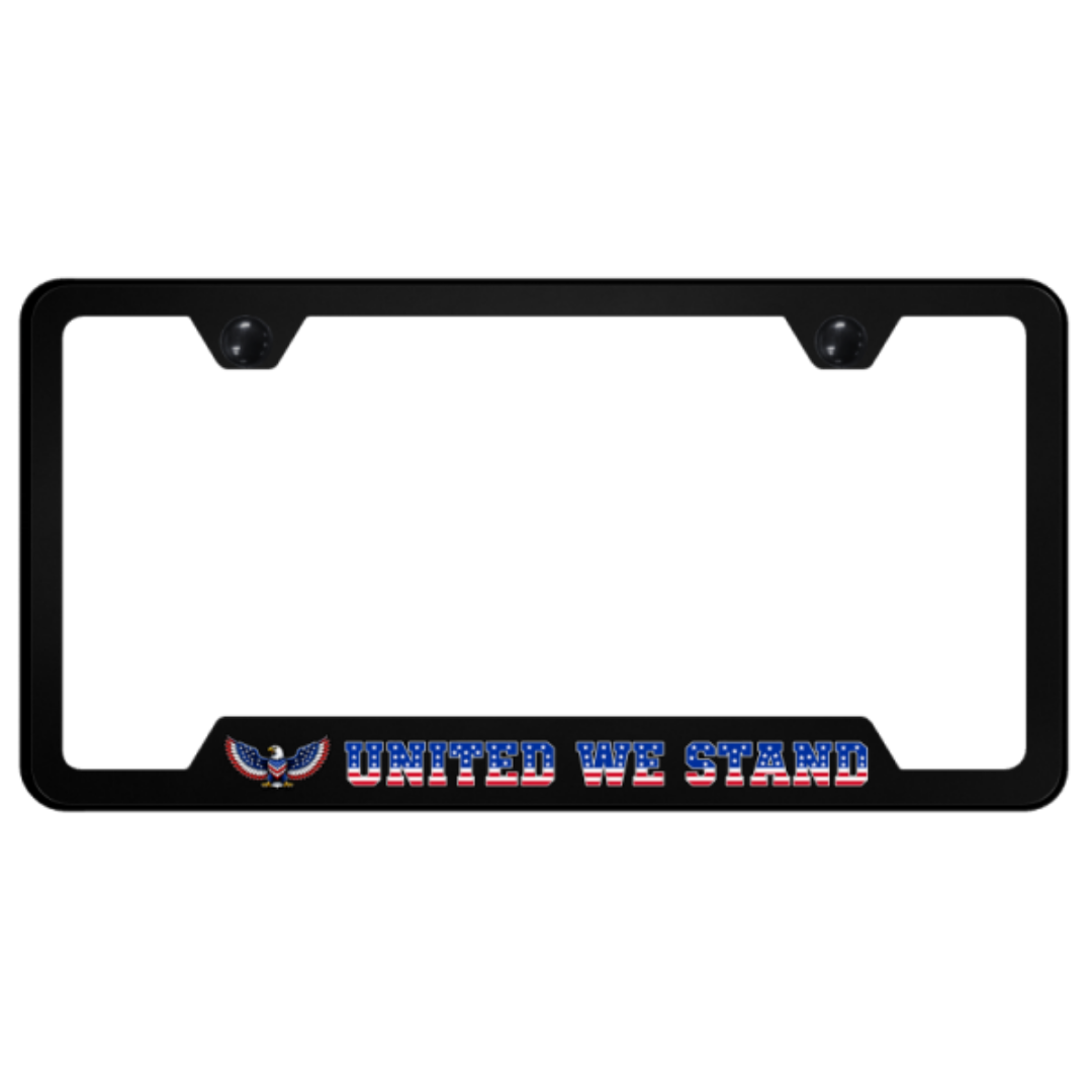 United We Stand Eagle License Plate Frame | UV Print on Black