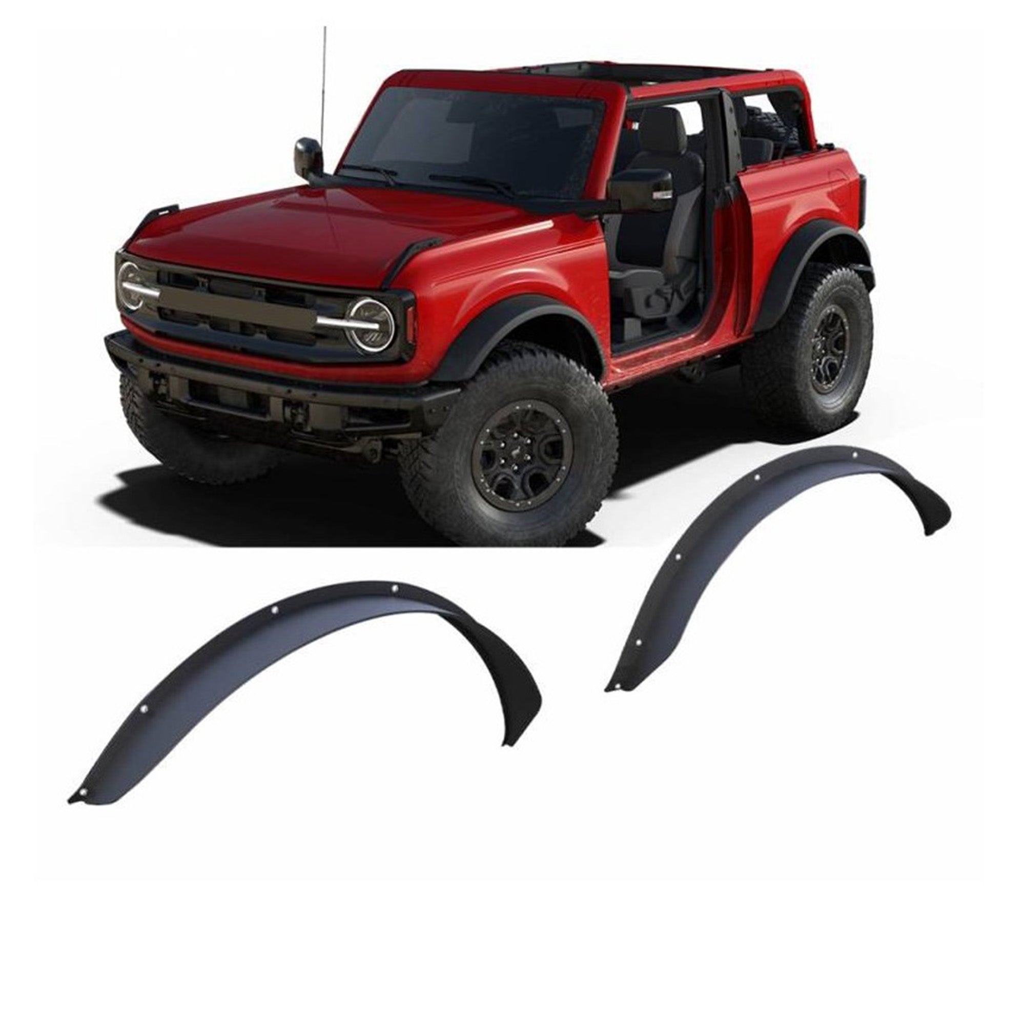 2021-2026 Ford Bronco Front & Rear Fender Flares Sheet Metal Plate | Black Horse Off Road - Image 2