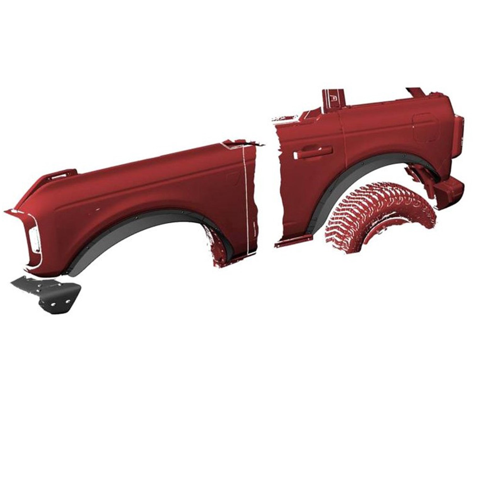 2021-2026 Ford Bronco Sport Fender Flares Riveted Style | Black Horse Off Road - Image 7