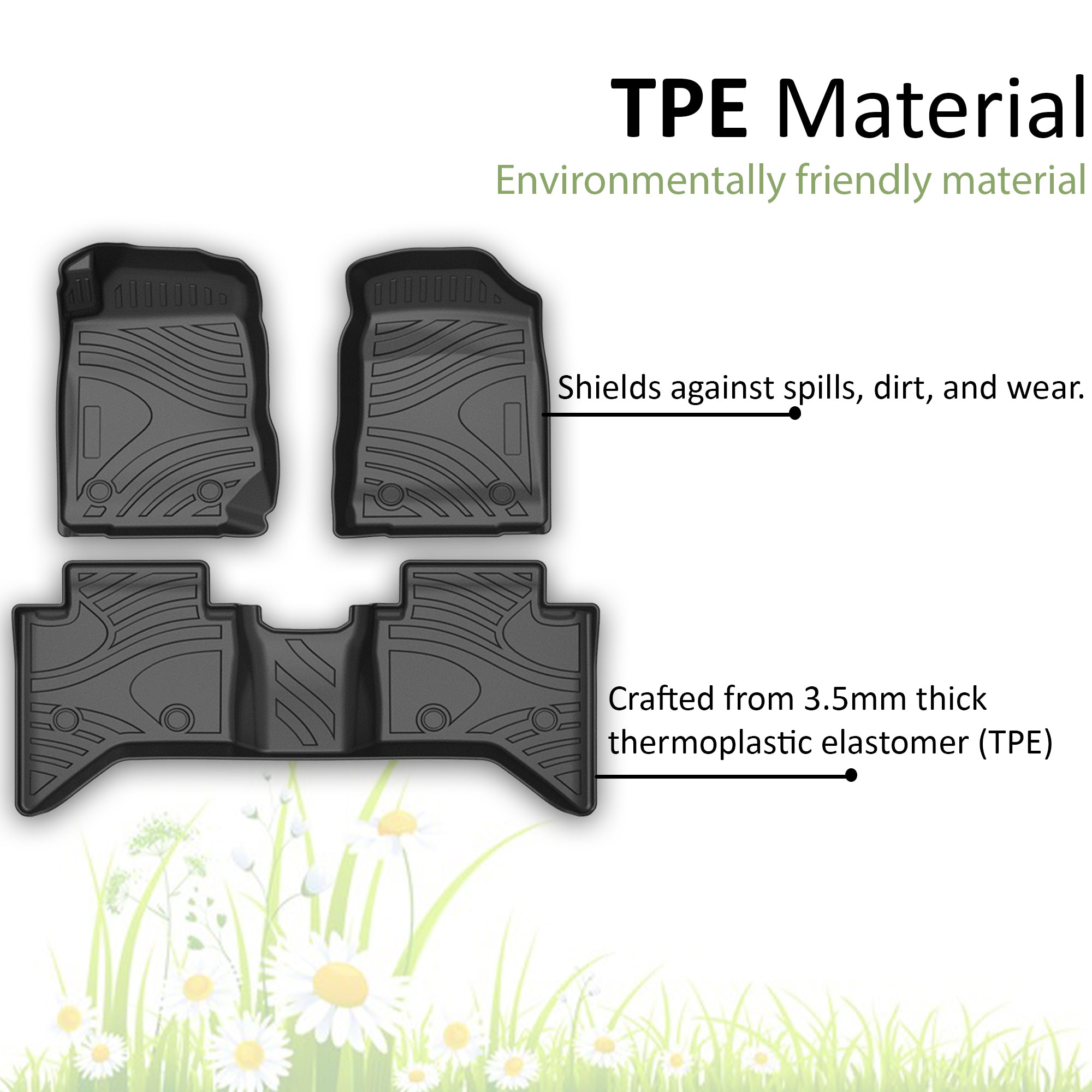 2015-2019 Chevrolet Colorado Totaliner Heavy Duty Floor Liner Anti-Skid | Black Horse Off Road - Image 4