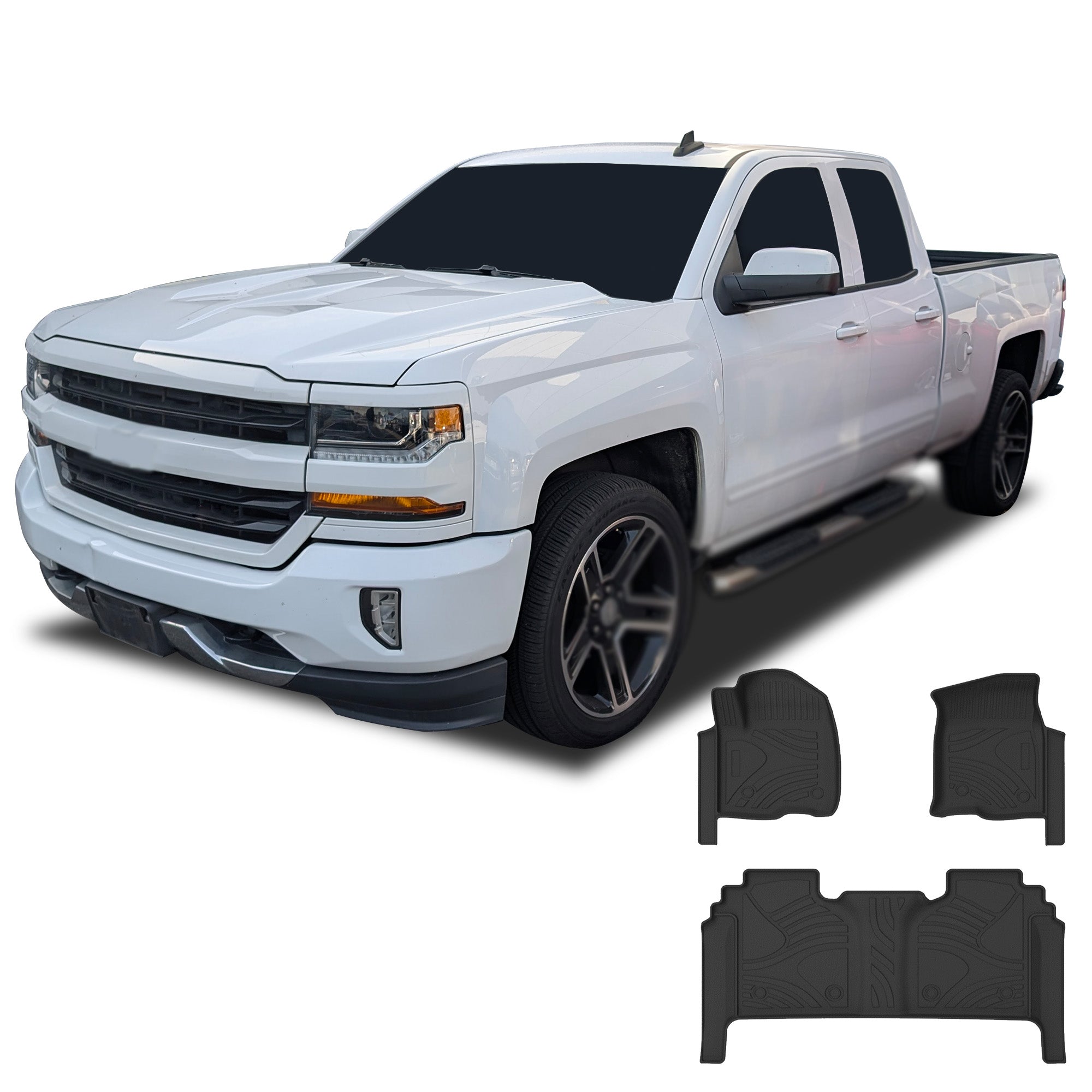 2019-2024 Chevrolet Silverado 1500 Totaliner Heavy Duty Floor Liner Anti-Skid | Black Horse Off Road - Image 1