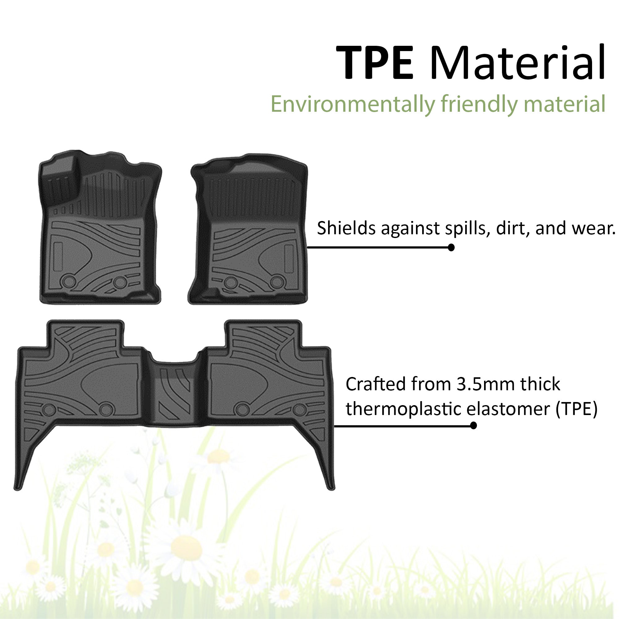 2018-2023 Toyota Tacoma Totaliner Heavy Duty Floor Liner Anti-Skid | Black Horse Off Road - Image 4
