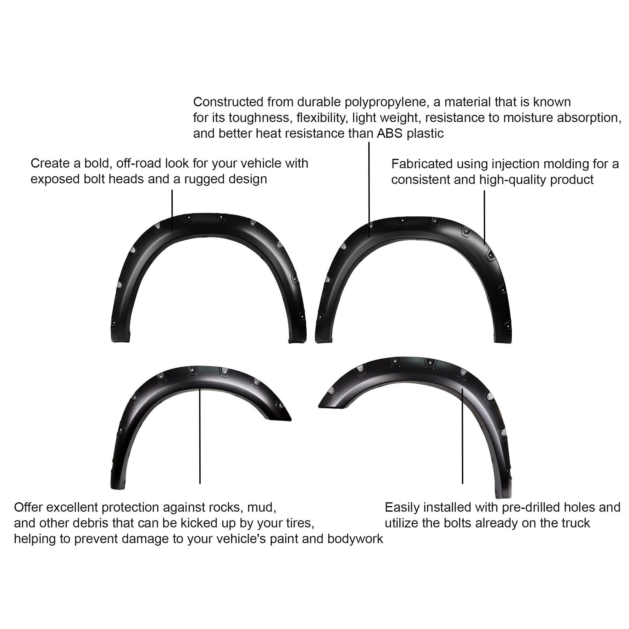 2019-2026 Dodge Ram 2500 Fender Flares Riveted Style | Black Horse Off Road - Image 2