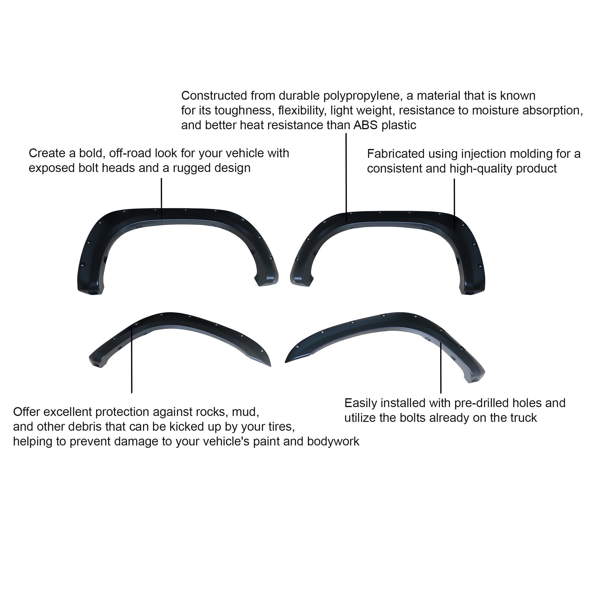 2007-2013 Toyota Tundra Fender Flares Riveted Style | Black Horse Off Road - Image 10