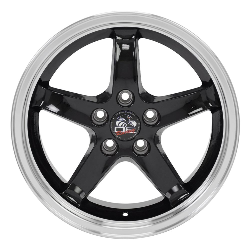 OE Wheels FR04B 17x9 Gloss Black Machined Lip replica wheel