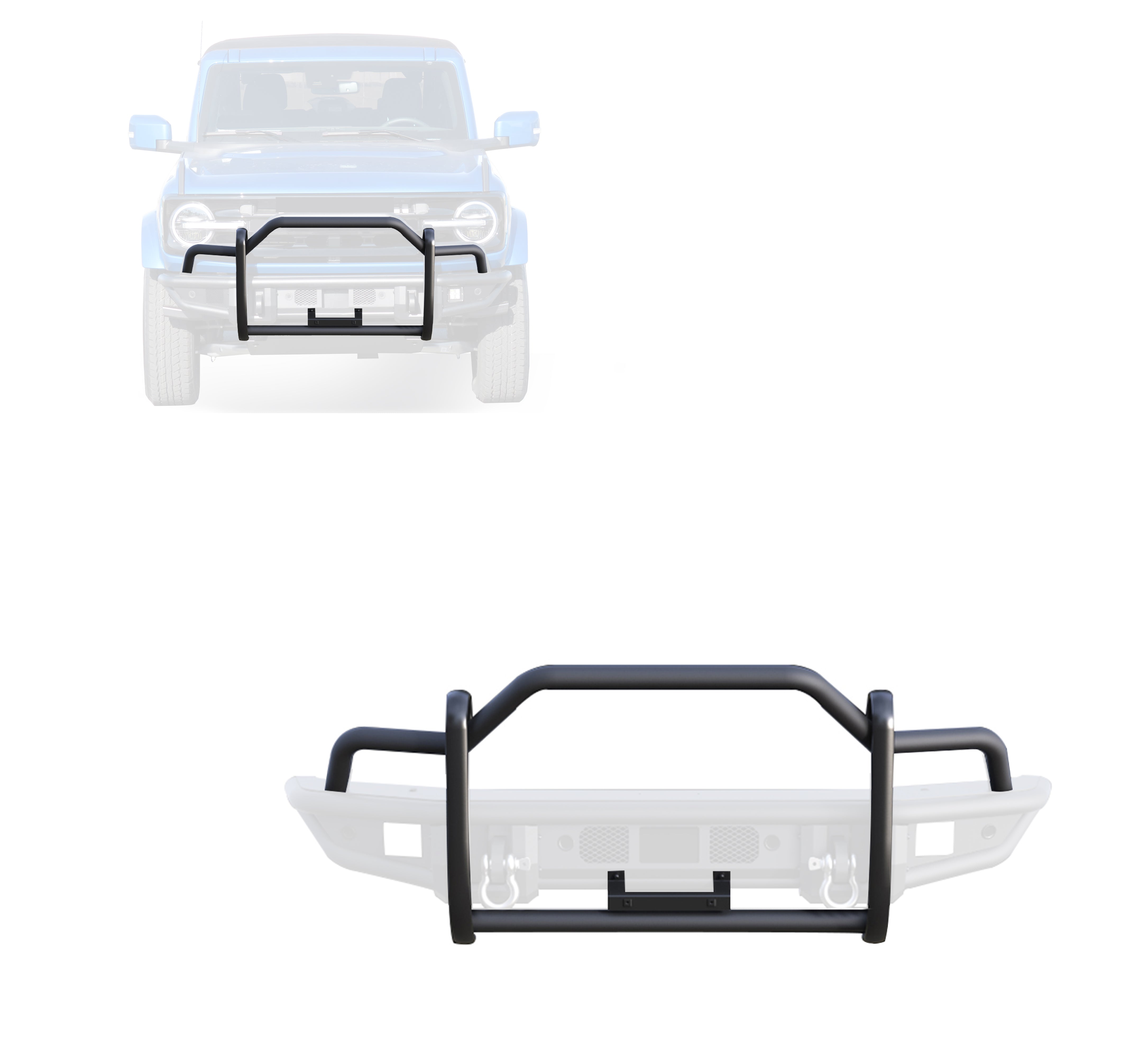 2021-2026 Ford Bronco Tubular Grille Guard Light Duty | Black Horse Off Road - Image 1