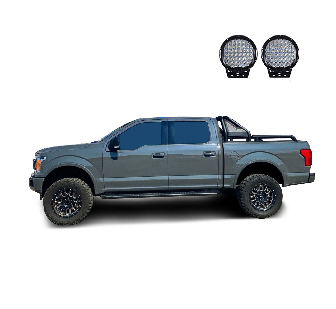 Gladiator Roll Bar Kit Modular W/ Set of 9" Black Round LED Light | Black Horse Off Road - Image 5