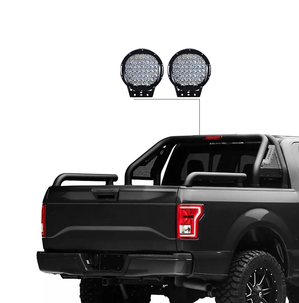 Gladiator Roll Bar Kit Modular W/ Set of 9" Black Round LED Light | Black Horse Off Road - Image 7