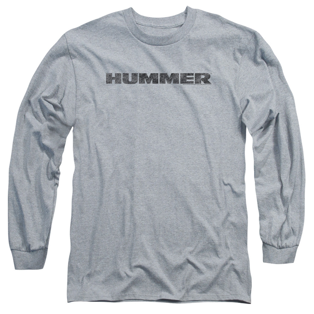 Hummer Distressed Logo Adult Long Sleeve Tee Athletic Heather