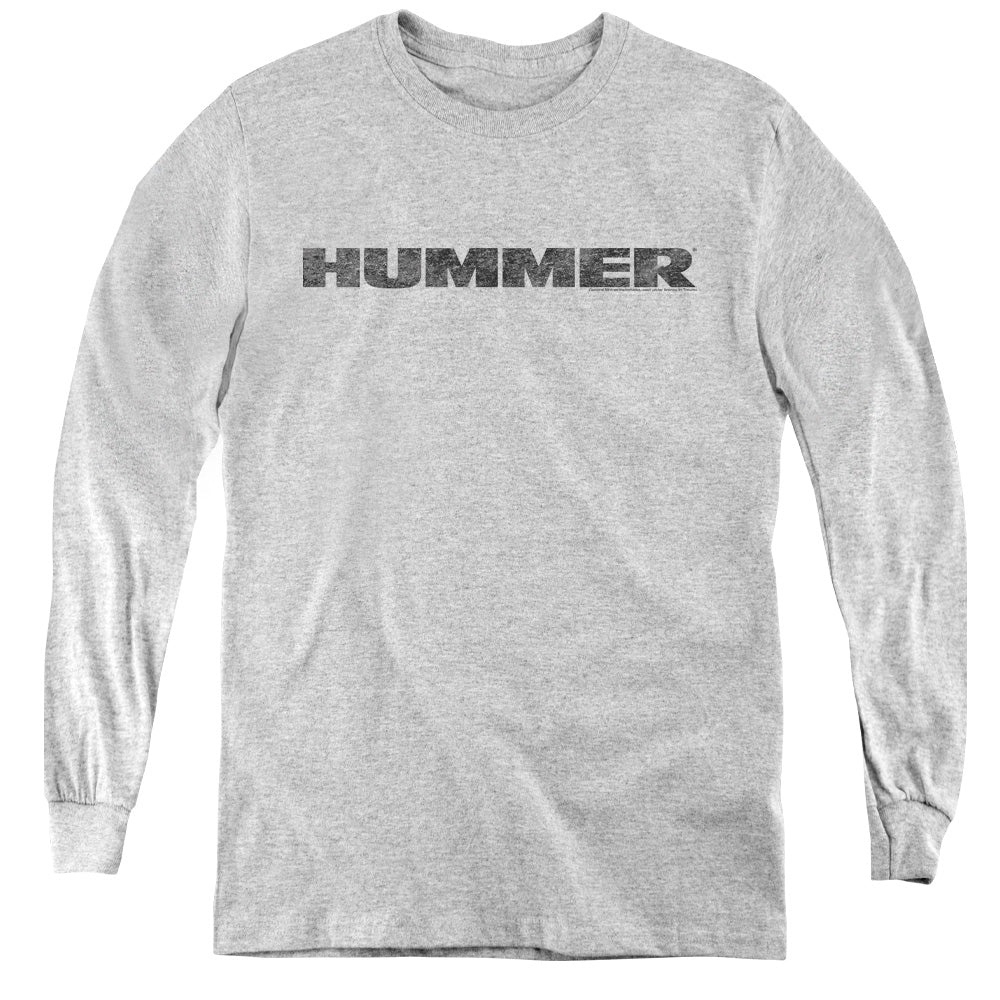 Hummer Distressed Logo Youth Long Sleeve Tee Athletic Heather