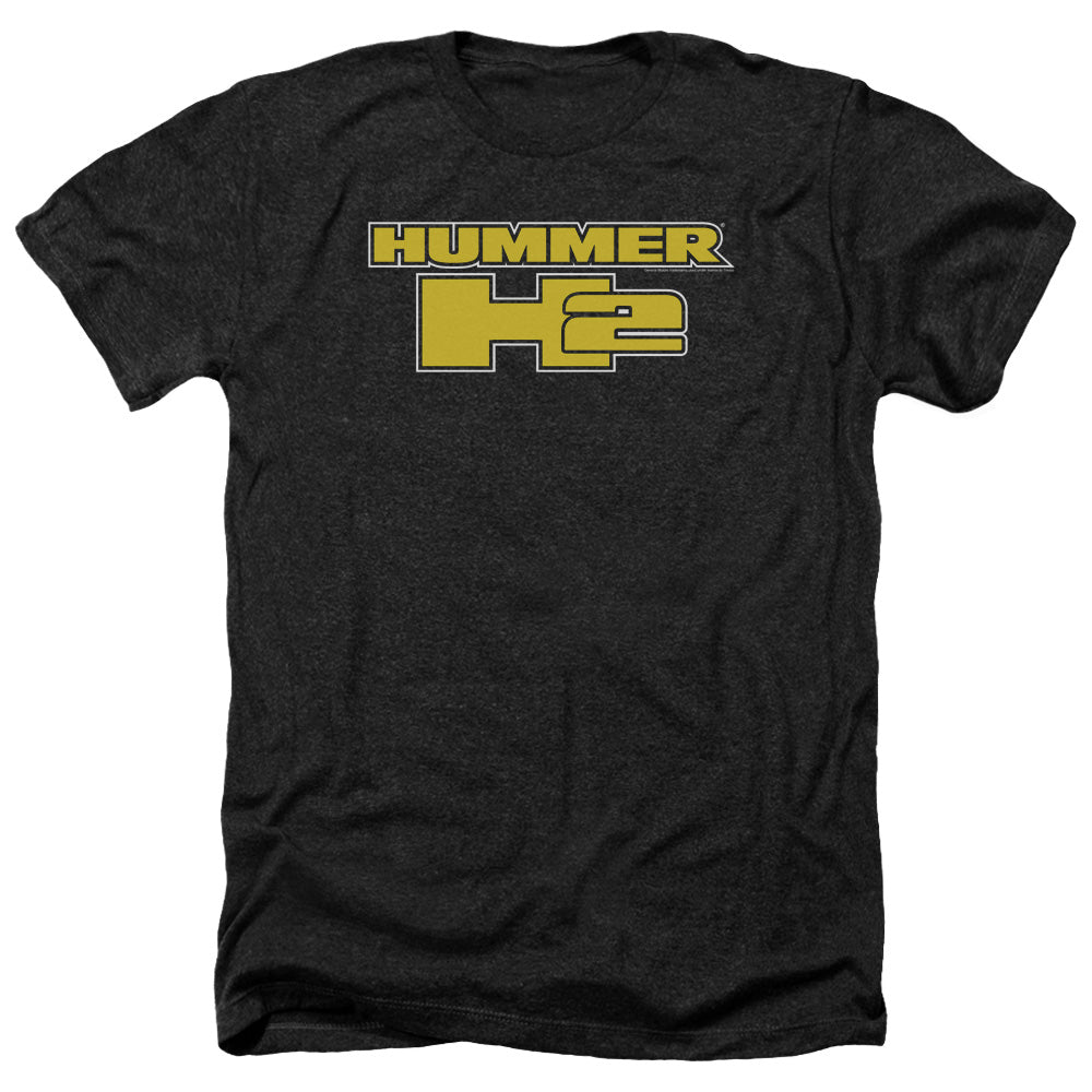Hummer H2 Block Logo Adult Regular Fit Heather Short Sleeve - Charcoal