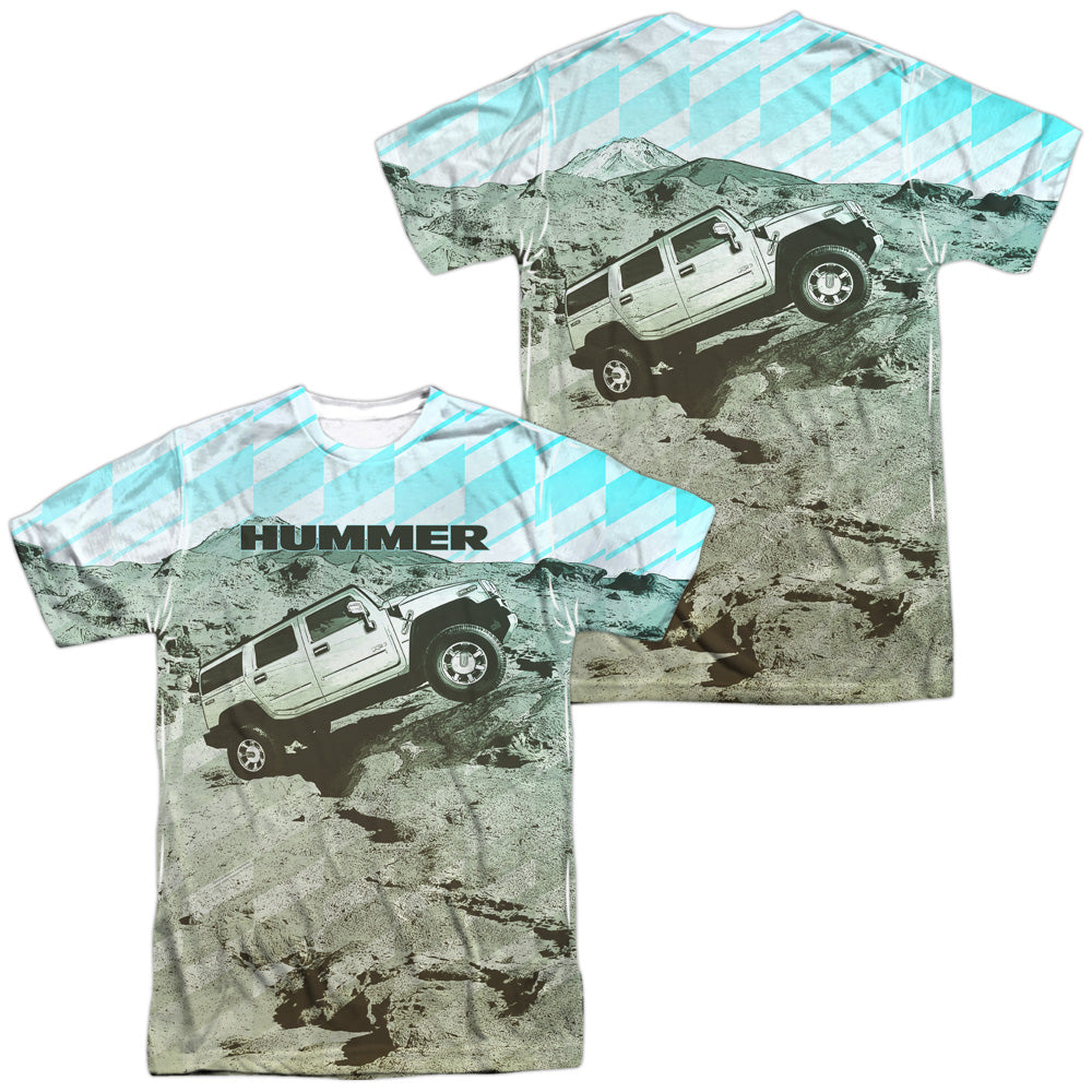 Hummer Trek (Front/Back Print) Adult Regular Fit Short Sleeve 100% Poly - White