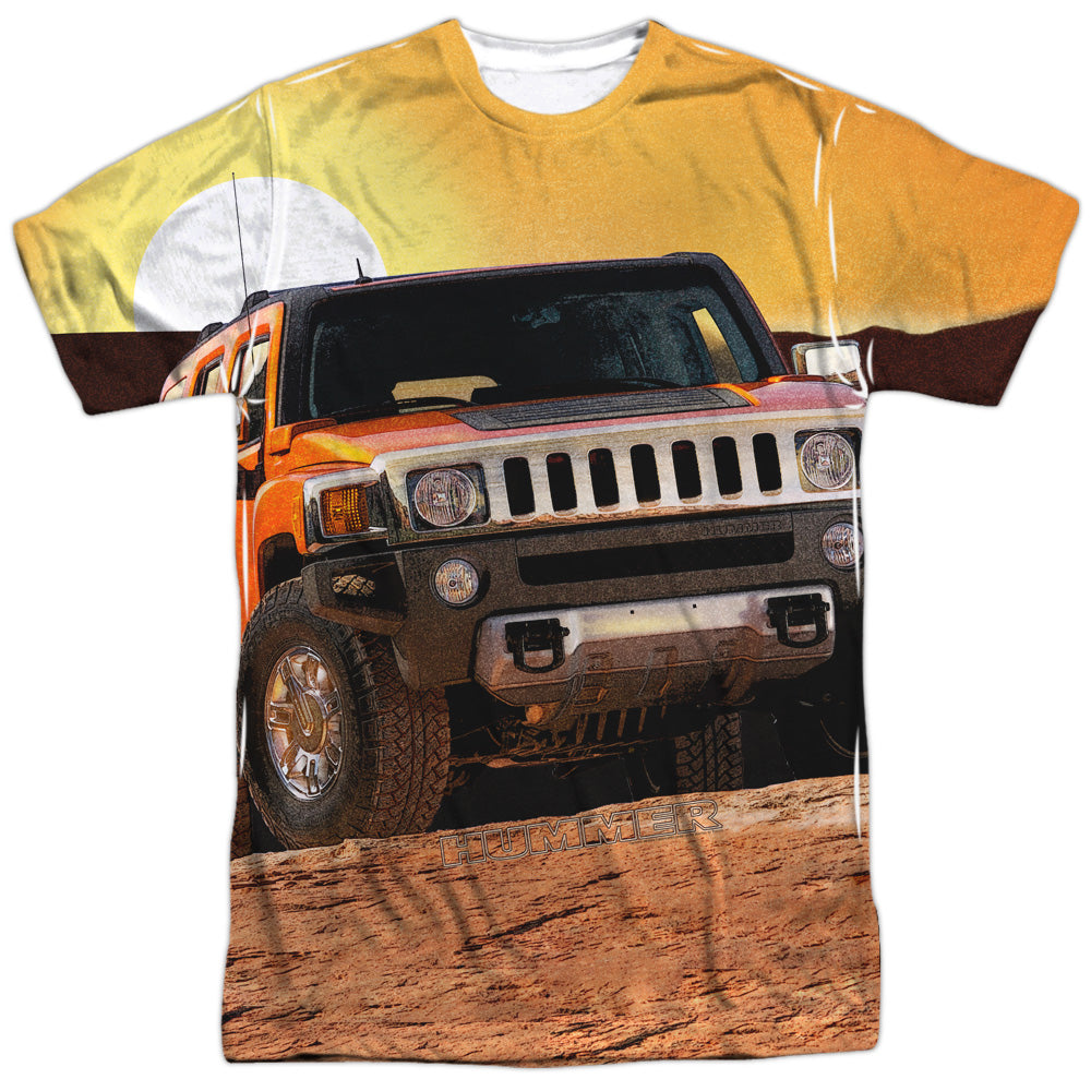 Hummer Sunset Ride Adult Regular Fit Short Sleeve 100% Poly - White