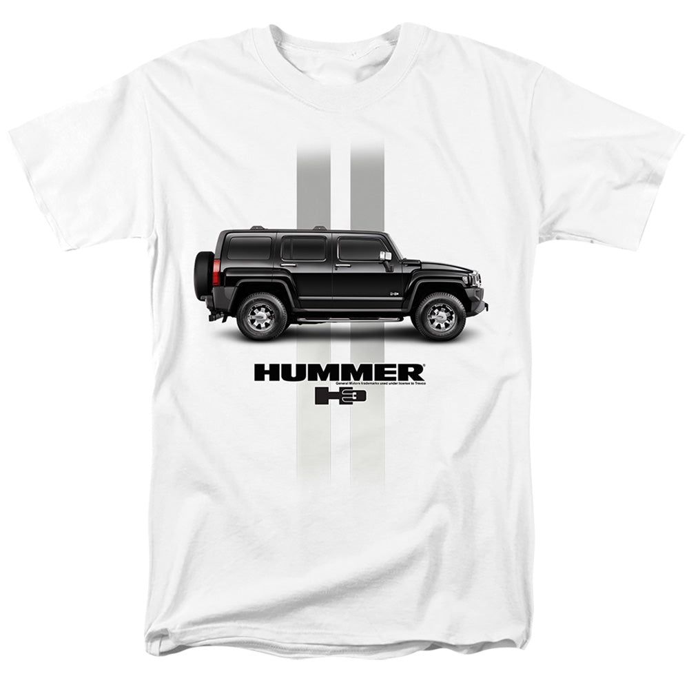 Hummer H3 Stripes-Adult Regular Fit Short Sleeve-White