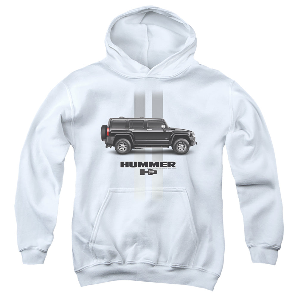 Hummer H3 Stripes Youth Hooded Sweatshirt - White