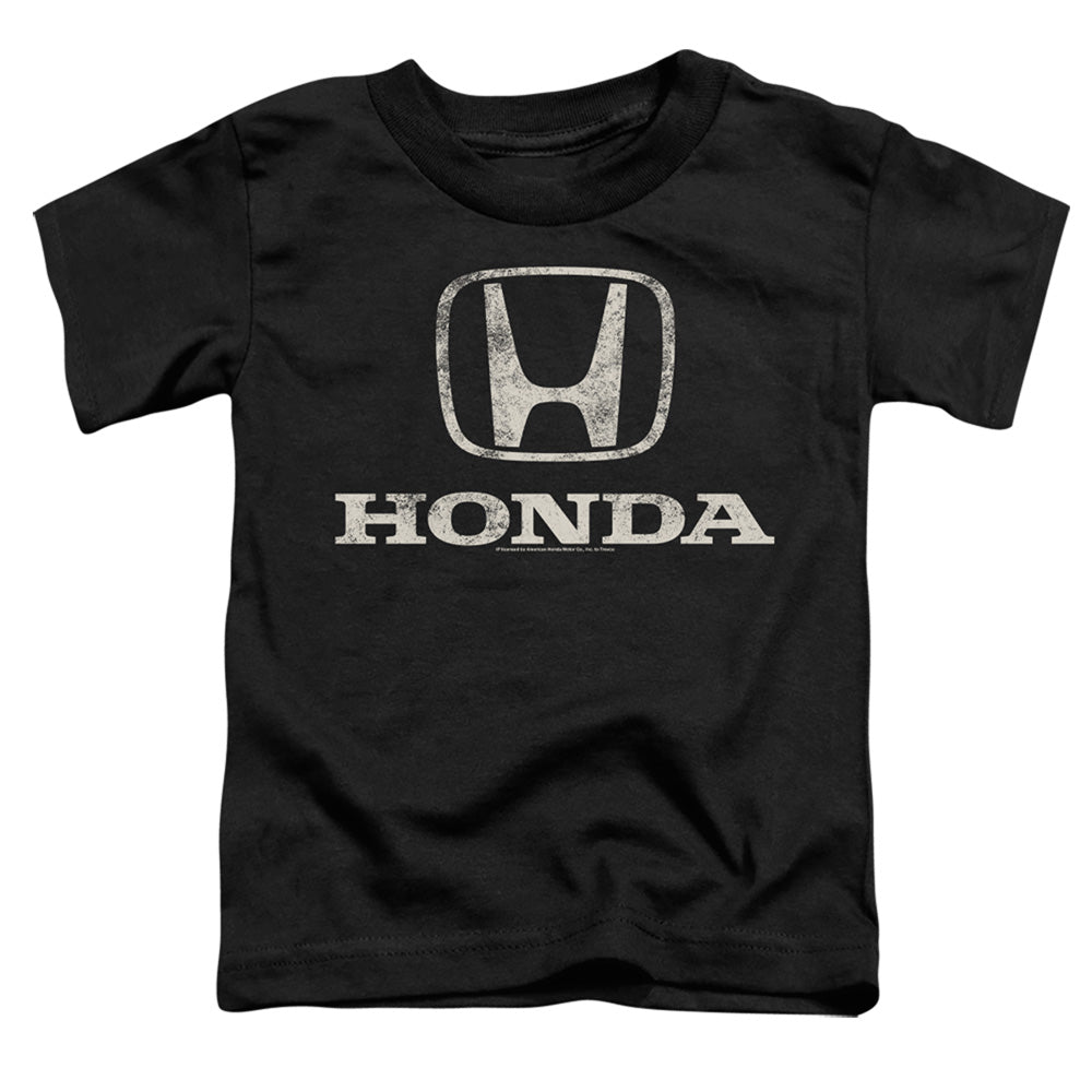 Honda Distressed Stacked Logo-Toddler Short Sleeve-Black