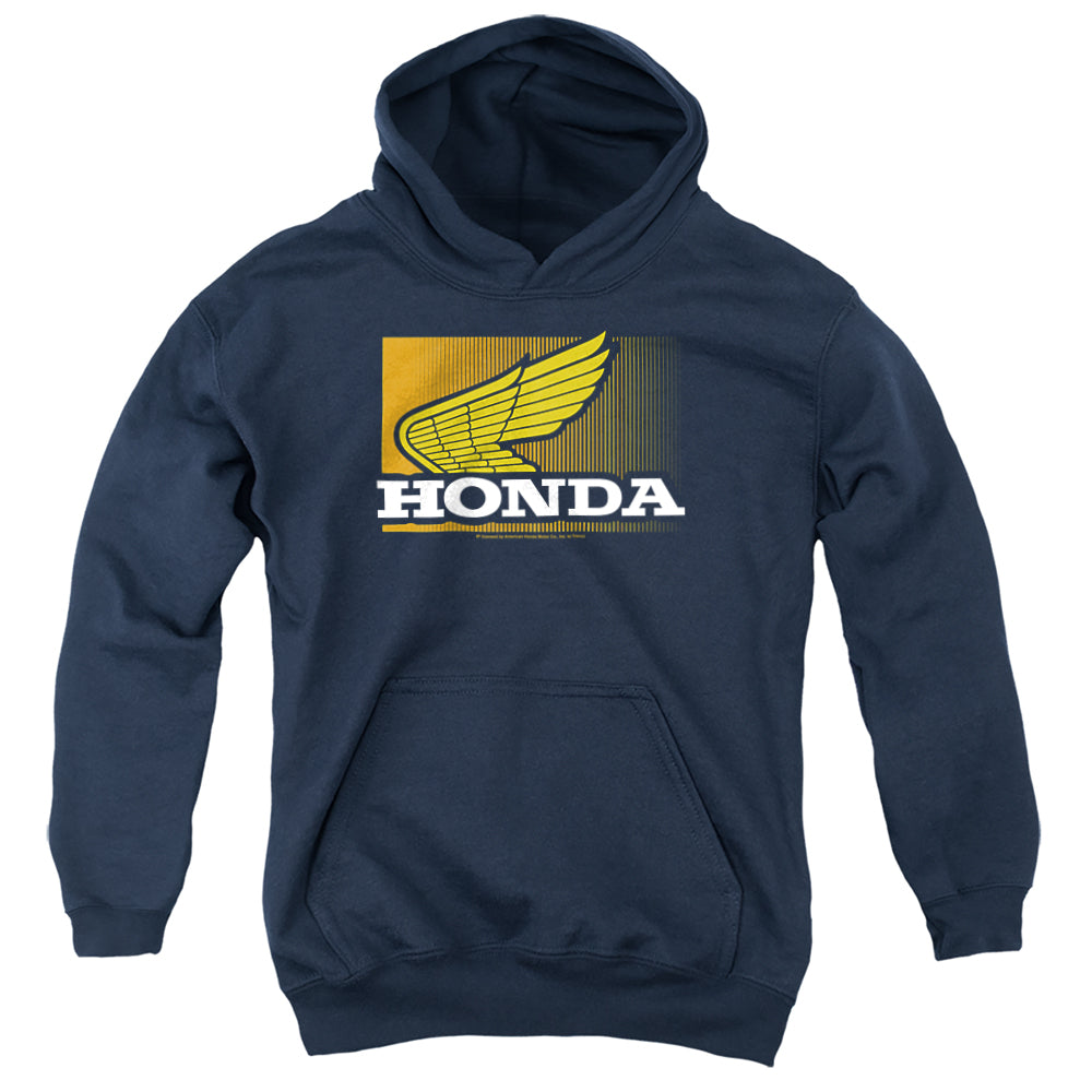 Honda Wing Gradient-Youth Hooded Sweatshirt-Navy