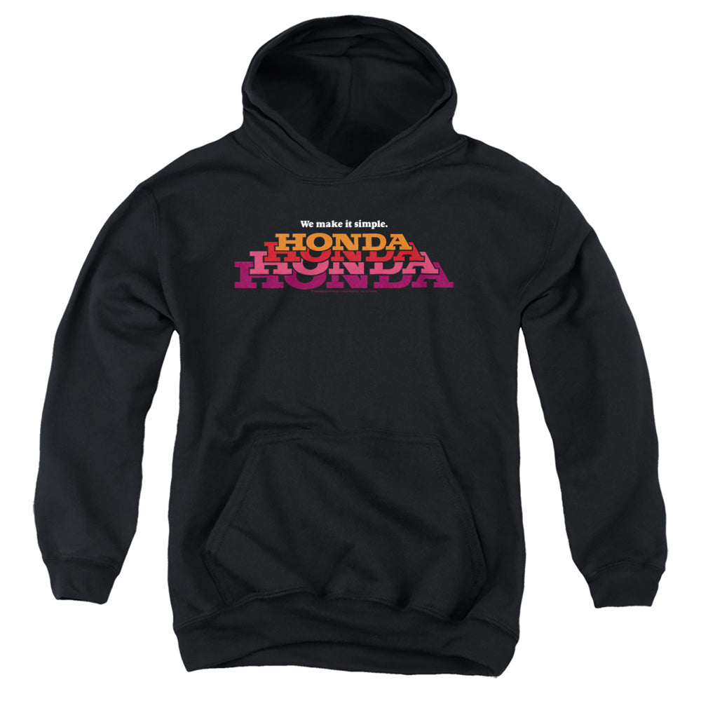 Honda Make It Simple Logo-Youth Hooded Sweatshirt-Black