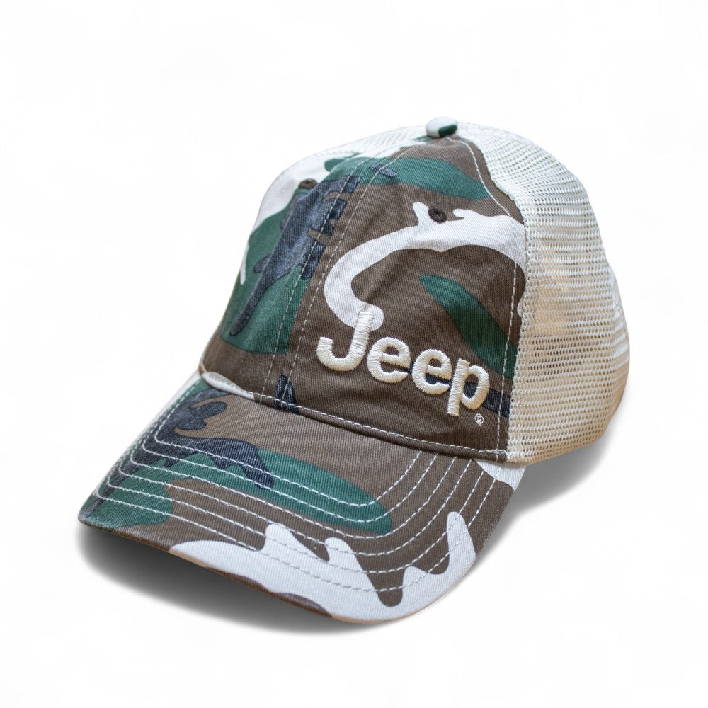 Hat - Jeep Garment Washed Trucker - Camo