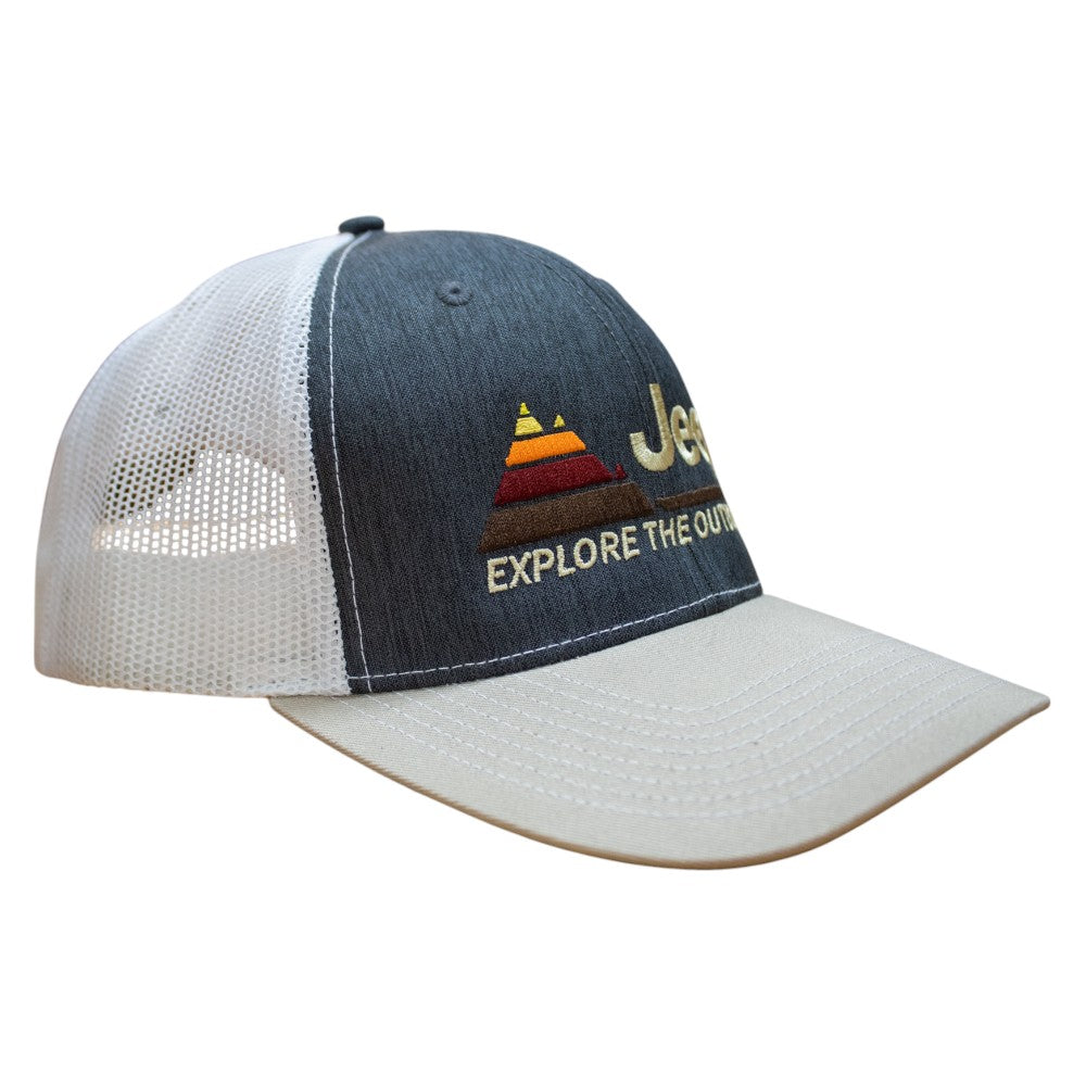Hat - Jeep Explore The Outdoors - Heather Navy/Khaki/White