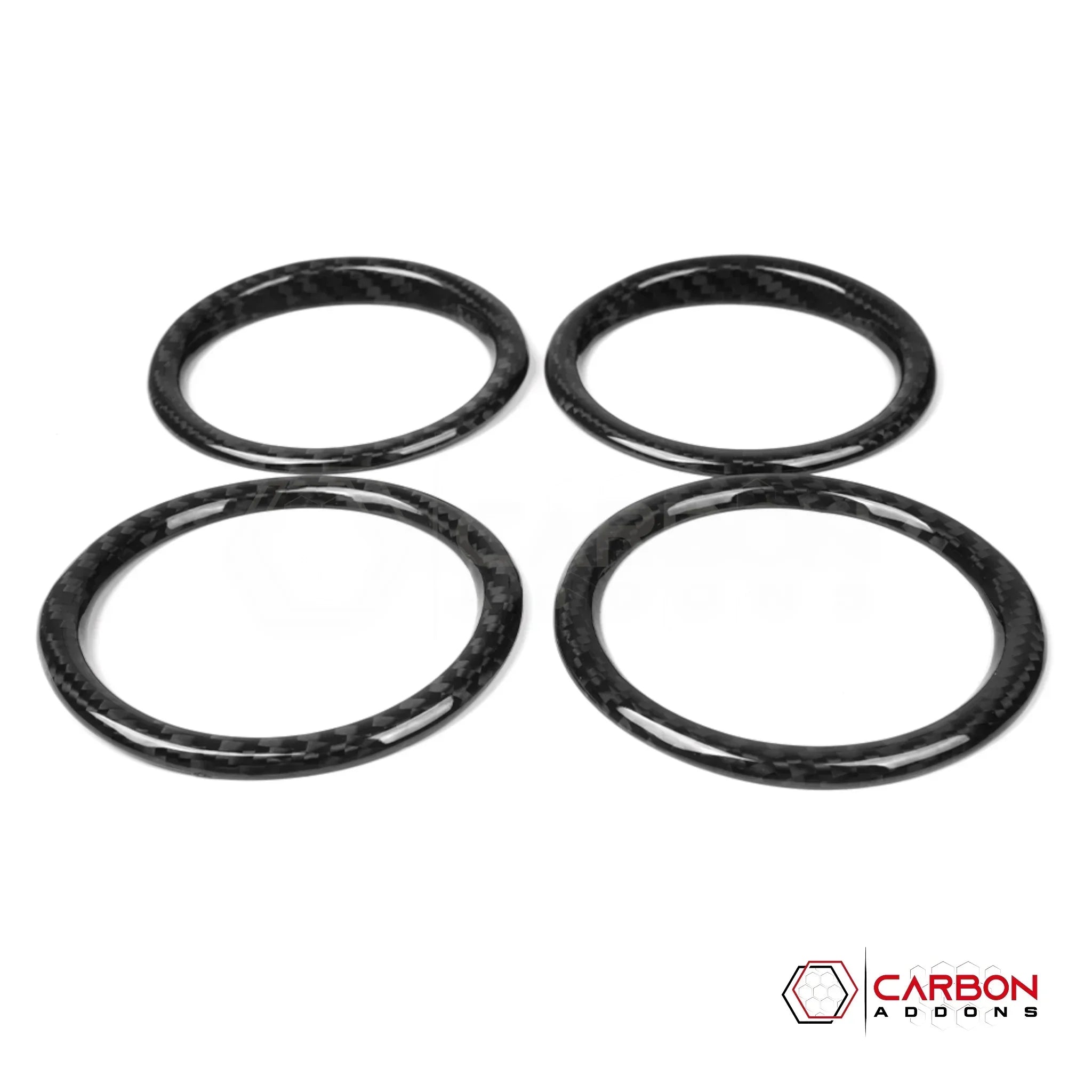 2018+ Jeep Wrangler JL & 2020+ Gladiator JT Real Carbon Fiber Dashboard A/C Vent Trim Covers (4pcs)