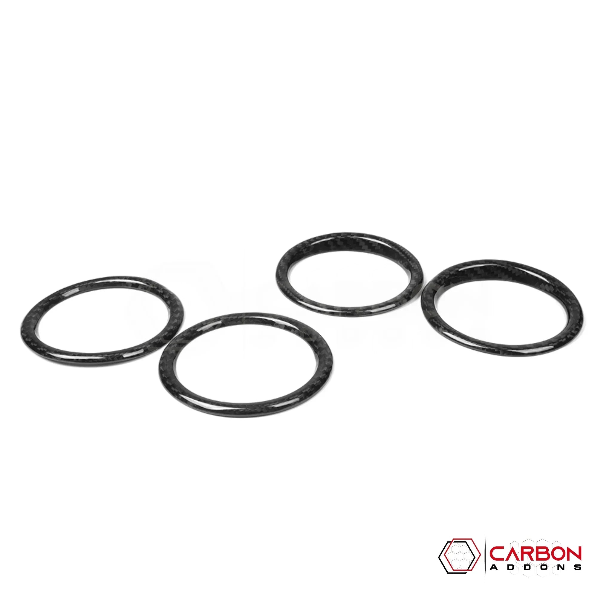 2018+ Jeep Wrangler JL & 2020+ Gladiator JT Real Carbon Fiber Dashboard A/C Vent Trim Covers (4pcs)