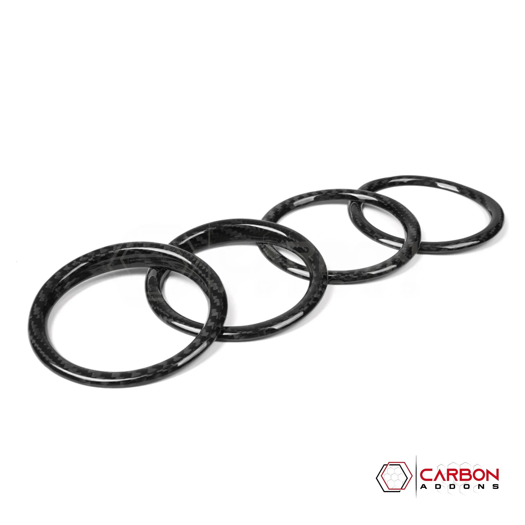 2018+ Jeep Wrangler JL & 2020+ Gladiator JT Real Carbon Fiber Dashboard A/C Vent Trim Covers (4pcs)
