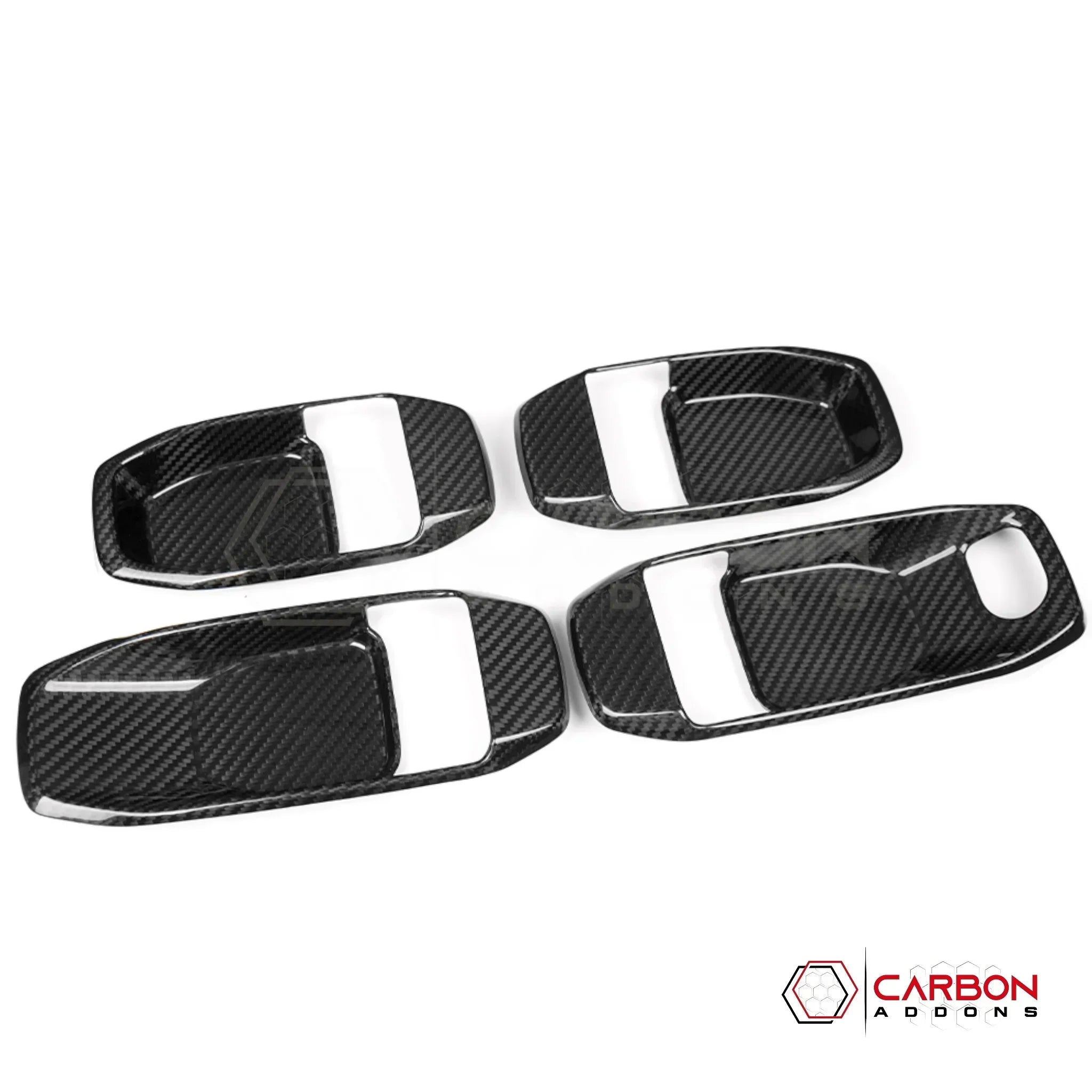2018+ Jeep Wrangler JL & 2020+ Gladiator JT Real Carbon Fiber Interior Door Handle Trim Covers (4pcs)