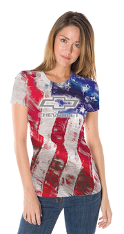 ladies-chevrolet-bowtie-distressed-american-flag-t-shirt