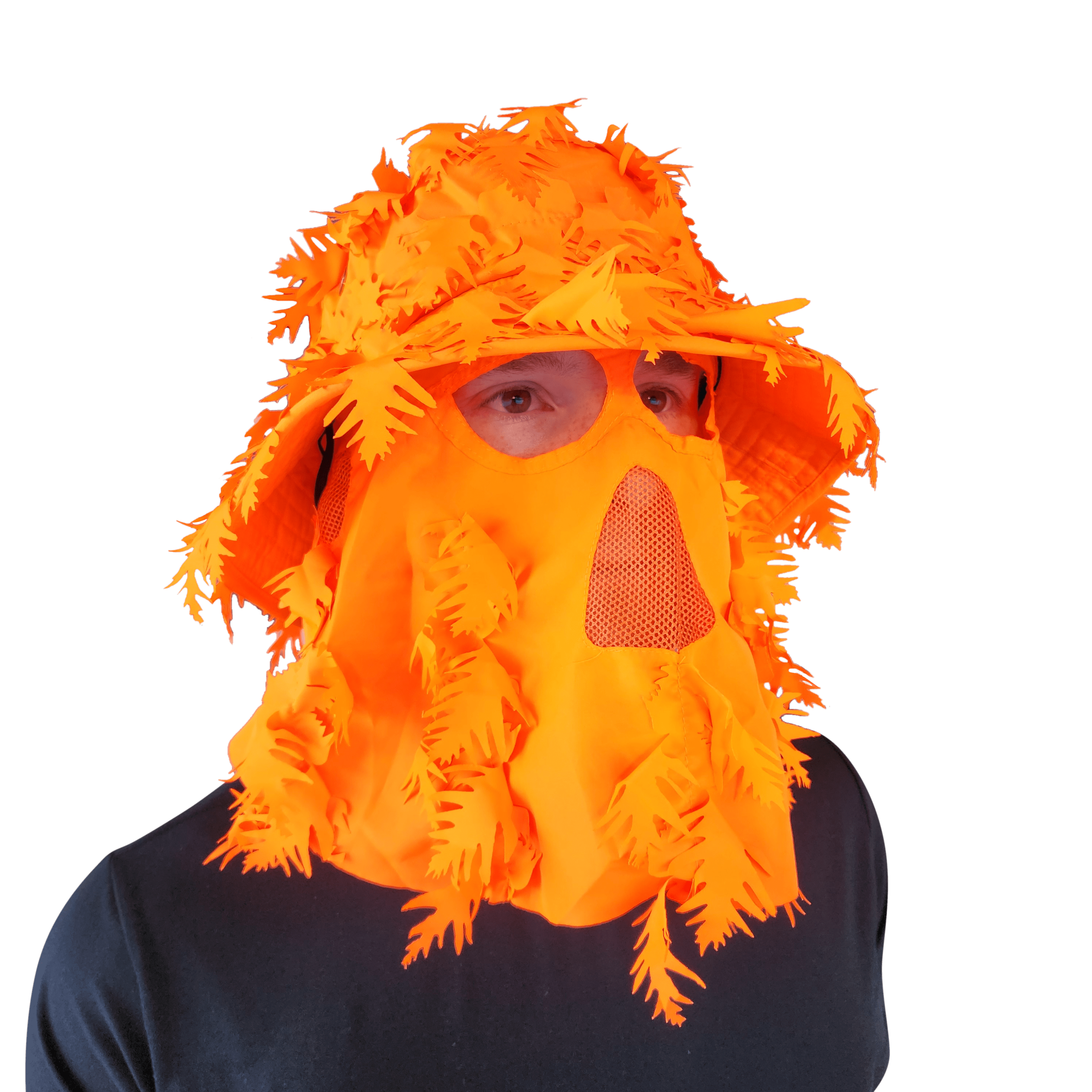 2-in-1 Leafy Face Mask and Bucket Hat (Adjustable, OSFM)
