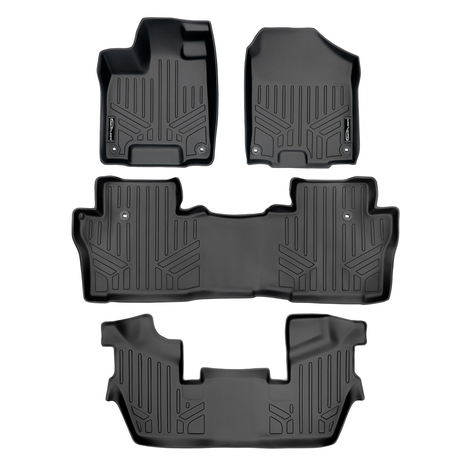 SMARTLINER 2016 - 2022 Honda Pilot 7 Passenger and 8 Passenger Custom Fit Floor Liners - 1st, 2nd & 3rd Rows
