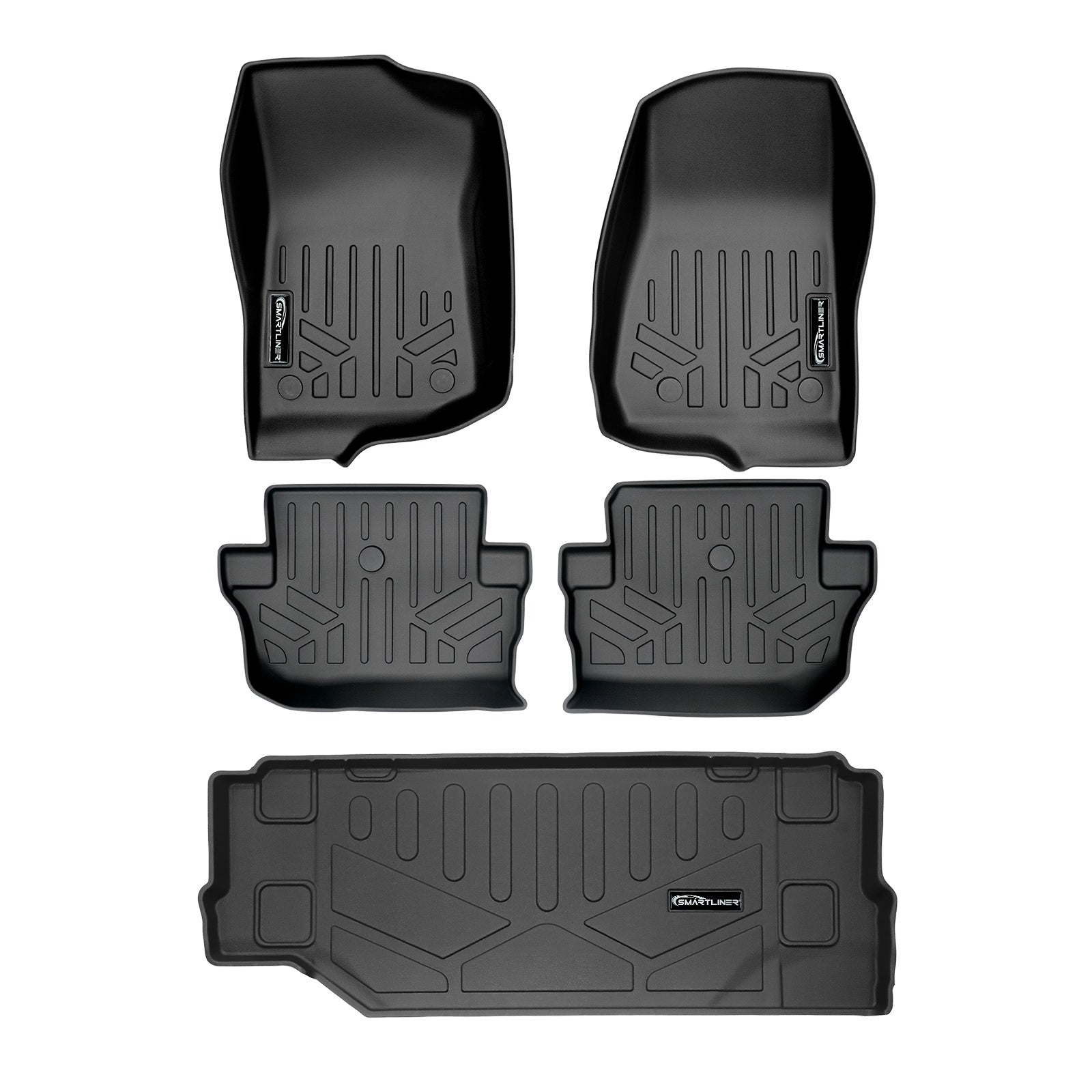 SMARTLINER 2018 - 2025 Jeep Wrangler 2 Door and JL Custom Fit Floor Liners - 1st, 2nd & 3rd Rows
