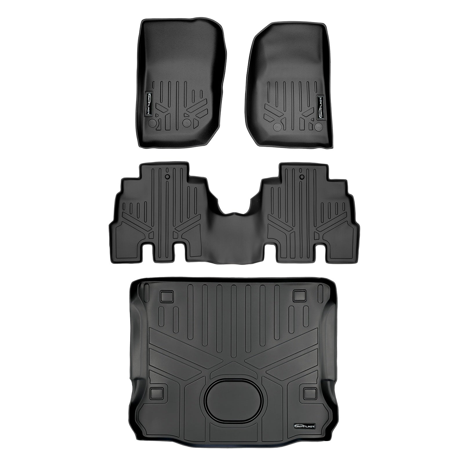 SMARTLINER 2015 - 2018 Jeep Wrangler 4 Door and Unlimited and JK Custom Fit Floor Liners - 1st, 2nd & 3rd Rows